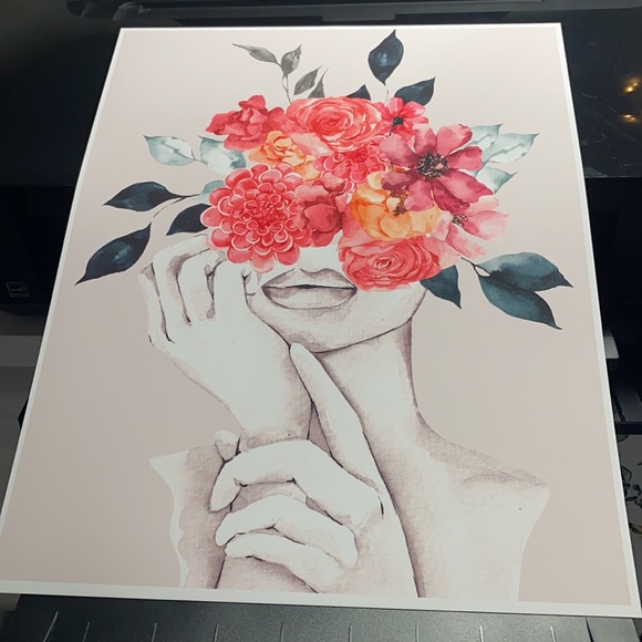 Watercolor Floral Woman Portrait Wall Art Illustration Print Poster Unframed - Picture 12 of 17